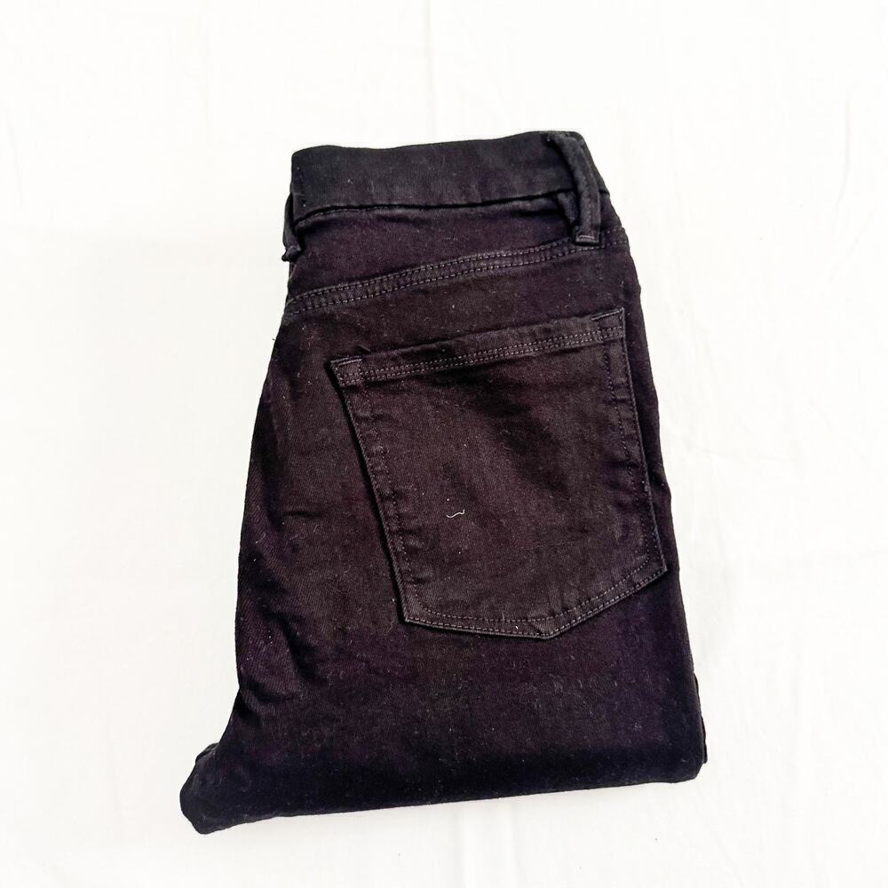 Good American Good Curve Straight Black007 Stretch Denim Zip Jeans Size 8 / 29